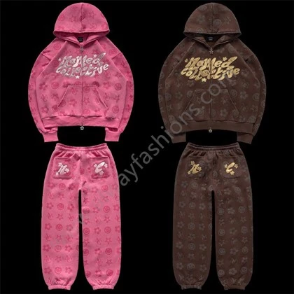 Conjunto de jogging empilhados